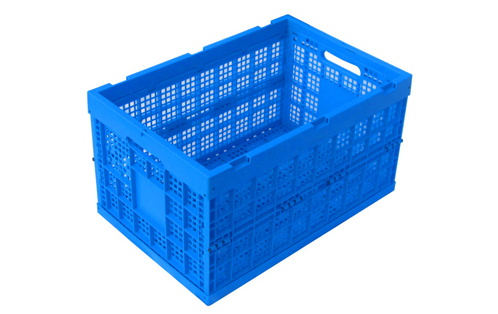 折疊6431藍色塑料周轉筐